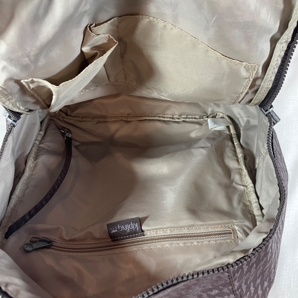 Kipling Backpack, Taupe Houndstooth Pattern, EUC - Picture 9 of 15